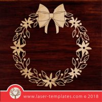 Dřevěný vánoční věnec - Christmas Wreath with Bow 26 cm