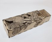 Dřevěná krabička - Hand Drawn Hearts Sliding Box