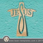 Dřevěný kříž - Jesus Template 30 cm
