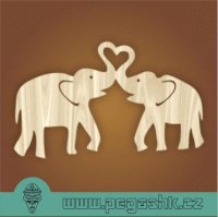 DŘEVĚNÉ SRDÍČKO - Elephant heart 9 cm