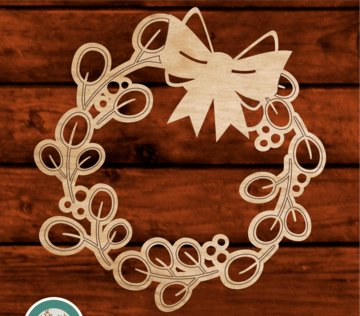 Dřevěný vánoční věnec - Christmas Wreath 26 cm - Kliknutím na obrázek zavřete