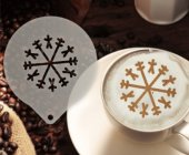 Šablona na zdobení kávy - Snowflake 2