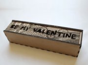 Dřevěná krabička - Hand Drawn Valentines sliding lid Box