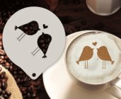 Šablona na zdobení kávy - Lovebirds