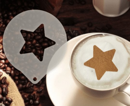 Šablona na zdobení kávy - Star Stencil - Kliknutím na obrázek zavřete
