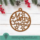 DŘEVĚNÁ VÁNOČNÍ OZDOBA - Merry Christmas Tree Decoration 16 cm