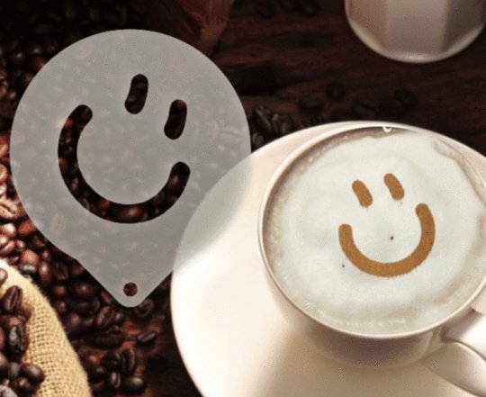 Šablona na zdobení kávy - smile - Kliknutím na obrázek zavřete