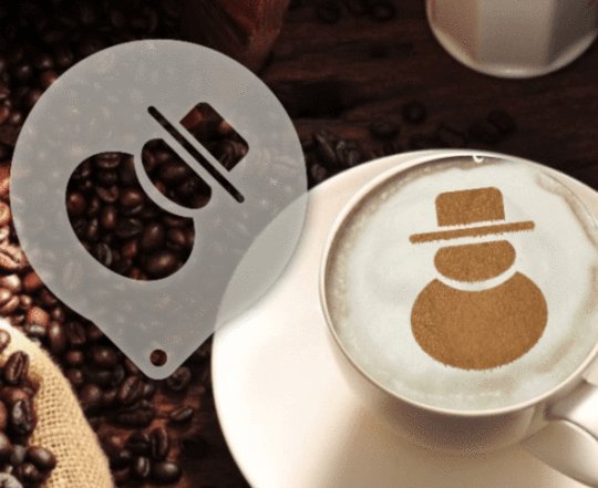 Šablona na zdobení kávy - Frosty - Kliknutím na obrázek zavřete