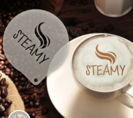 Šablona na zdobení kávy - Steamy Stencil - Kliknutím na obrázek zavřete