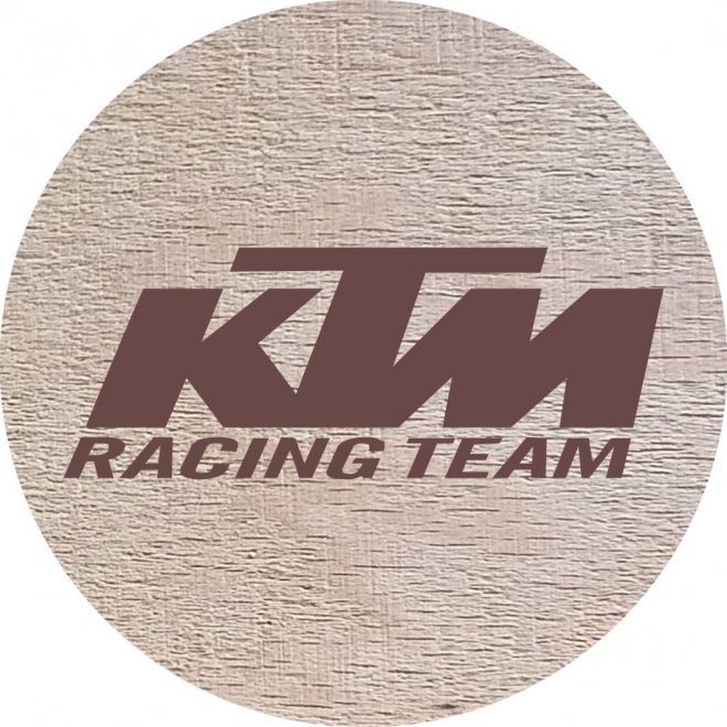 DŘEVĚNÝ PIVNÍ TÁCEK - KTM RACING TEAM - Kliknutím na obrázek zavřete