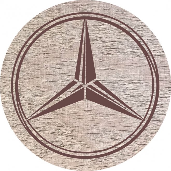 DŘEVĚNÝ PIVNÍ TÁCEK - Mercedes Benz - Kliknutím na obrázek zavřete