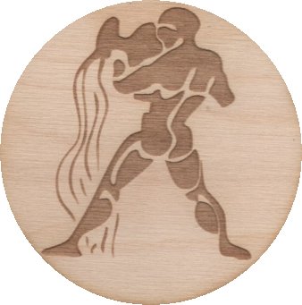 Dřevěný podtácek znamení zvěrokruhu VODNÁŘ - Kliknutím na obrázek zavřete