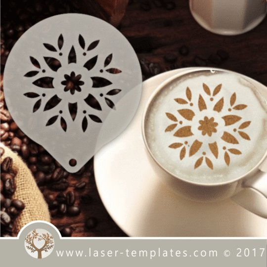 Šablona na zdobení kávy - Snowflake - Kliknutím na obrázek zavřete