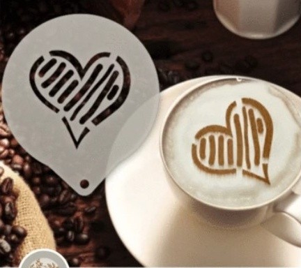Šablona na zdobení kávy - Heart 1 - Kliknutím na obrázek zavřete