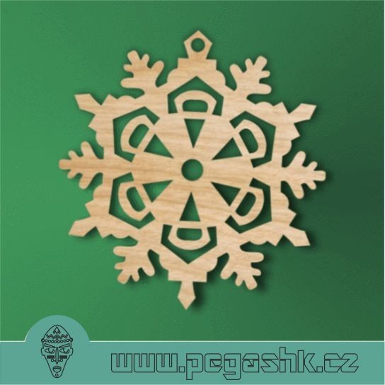 DŘEVĚNÁ VÁNOČNÍ VLOČKA - Snowflake 19 cm - Kliknutím na obrázek zavřete