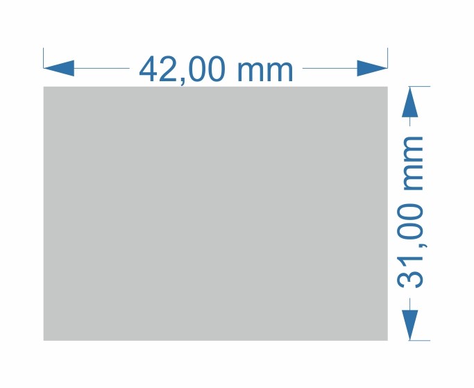 Polotovar na dotvoření - obdélník šedý 3,1 x 4,2 cm - Kliknutím na obrázek zavřete